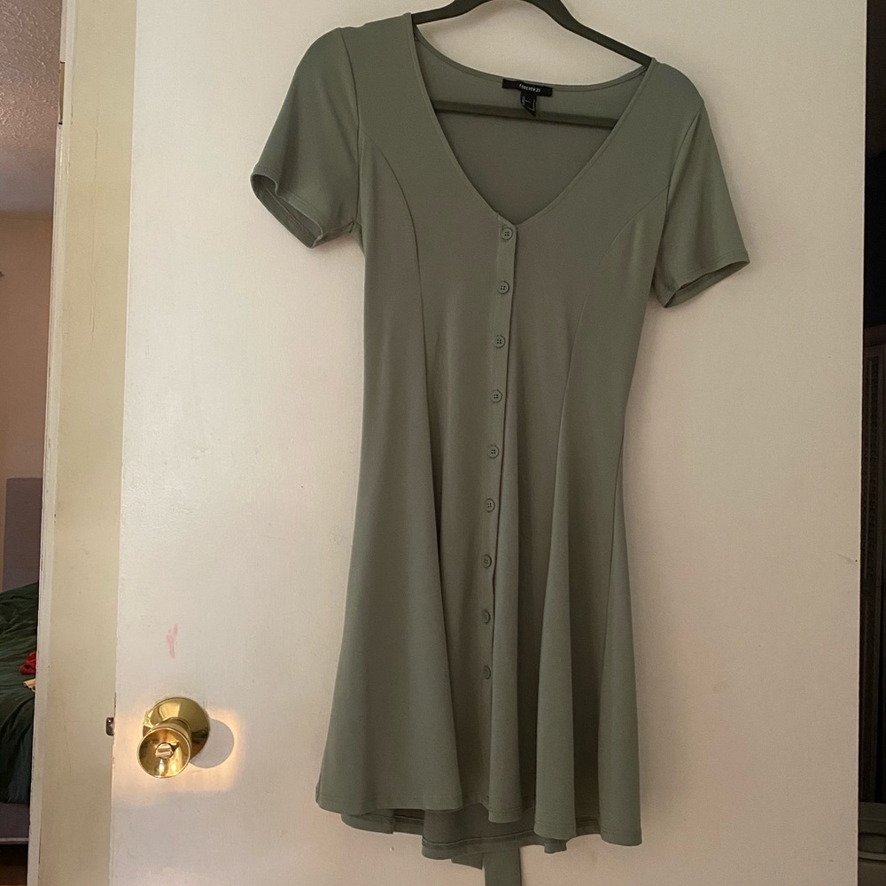 Green Button-down Dress
